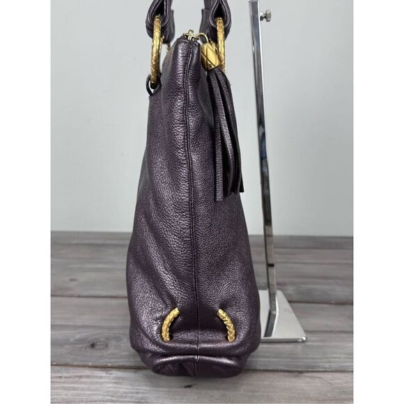 Elliott Lucca Brown Sheen 100% Leather Tote Shoulder Bag - Picture 6 of 16